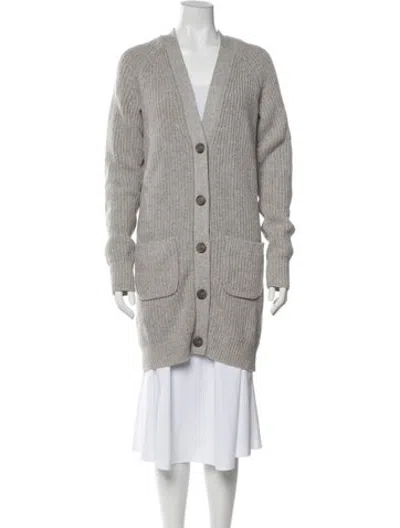 Pre-owned Equipment Wool V-neck Sweater In Grey