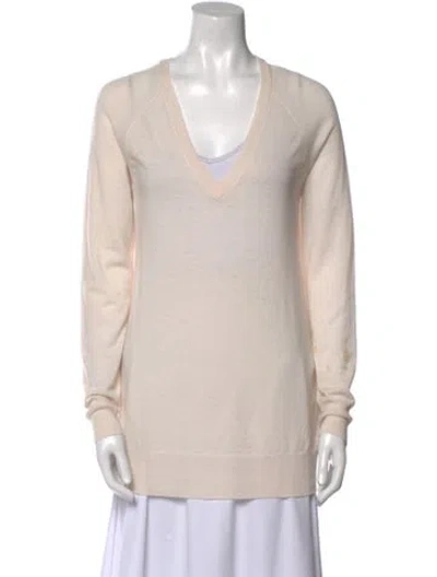 Pre-owned Equipment Wool V-neck Sweater In Neutral