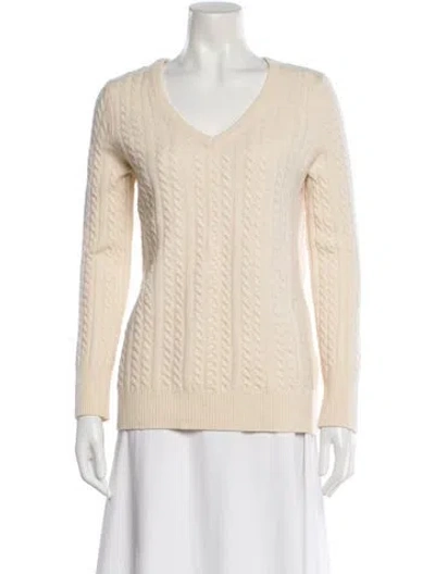 Pre-owned Equipment Wool V-neck Sweater In Neutral