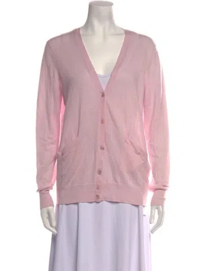 Pre-owned Equipment Wool V-neck Sweater In Pink