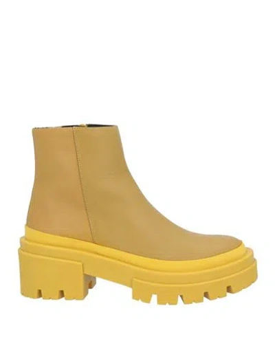 Eqüitare Equitare Woman Ankle Boots Mustard Size 8 Soft Leather In Yellow