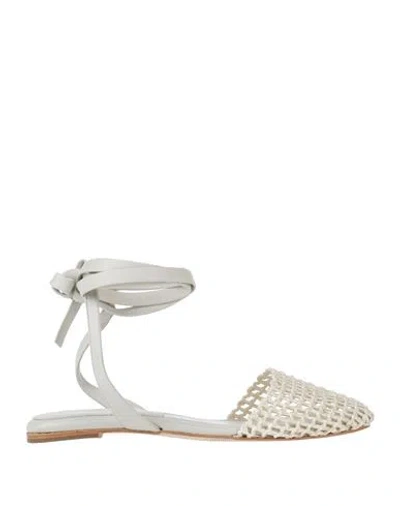 Eqüitare Equitare Woman Ballet Flats Off White Size 6 Leather, Textile Fibers