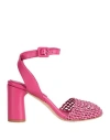 Eqüitare Equitare Woman Pumps Fuchsia Size 6 Textile Fibers, Leather, Natural Raffia In Pink