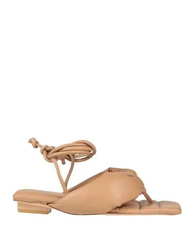 Eqüitare Equitare Woman Sandals Camel Size 8 Textile Fibers In Beige