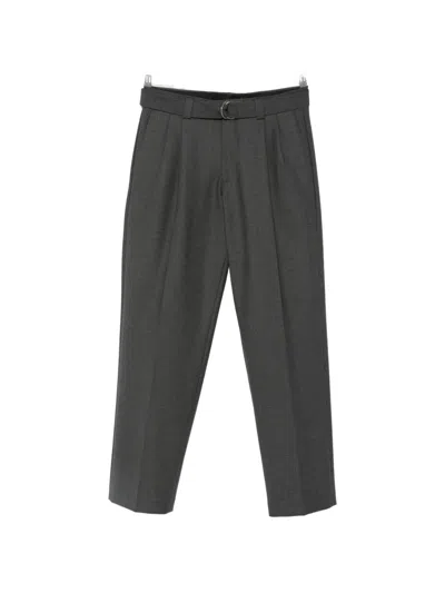 Eraldo Belted Pleated Trousers In Gray
