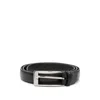 Eraldo Rectangular-buckle Leather Belt In Black