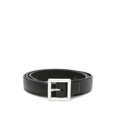 Eraldo Square-buckle Leather Belt In Black