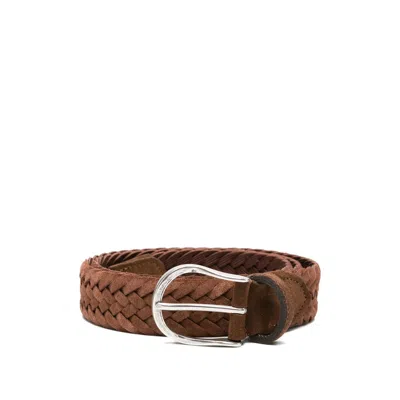 Eraldo Braided Suede Belt In Brown