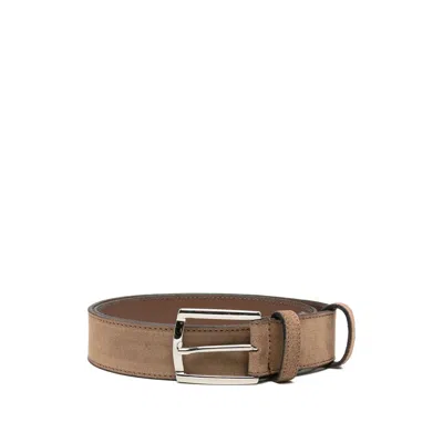 Eraldo Suede Buckle-fastening Belt In Brown