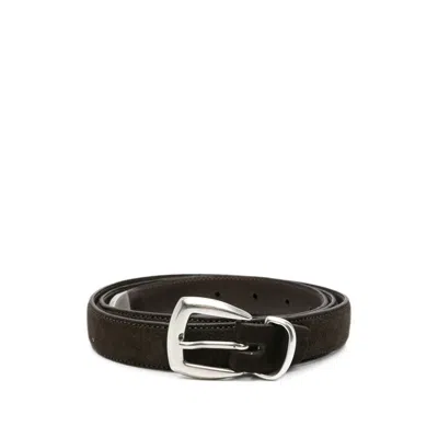 Eraldo Suede Buckle-fastening Belt In Brown