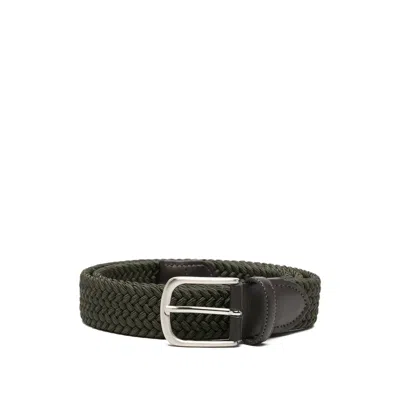 Eraldo Braided Woven Belt In Green