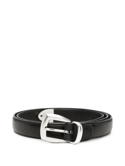 Eraldo Buckle-fastening Leather Belt In Black