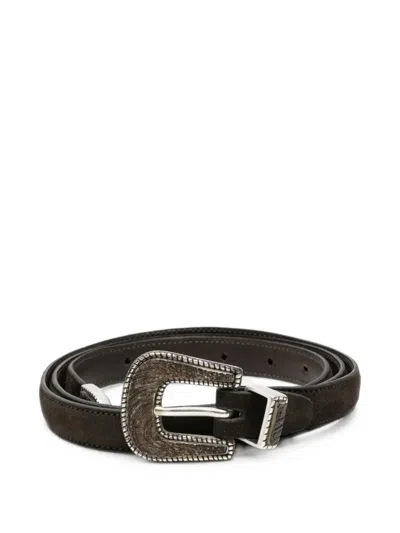 Eraldo Buckle-fastening Leather Belt In Black