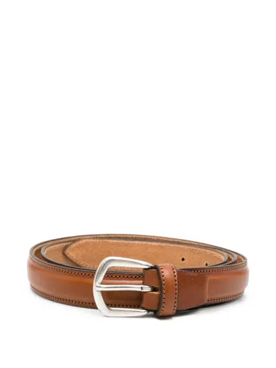 Eraldo Buckle-fastening Leather Belt In Brown