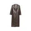 Eraldo Buttoned Coat In Brown