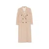 Eraldo Double-breasted Peaked-lapel Coat In Neutral