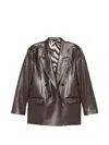 Eraldo Double-breasted Blazer In Brown