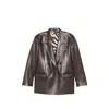 Eraldo Double-breasted Blazer In Brown