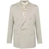 Eraldo Double-breasted Blazer In Neutral