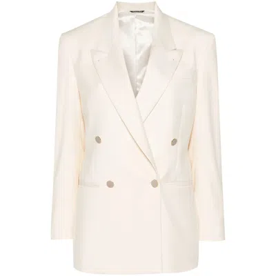Eraldo Double-breasted Blazer In Neutral