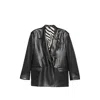 Eraldo Double-breasted Pocket Blazer In Black