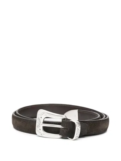 Eraldo Embellished-buckle Belt In Brown