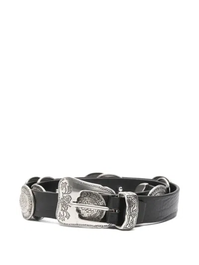 Eraldo Engraved-buckle Belt In Black