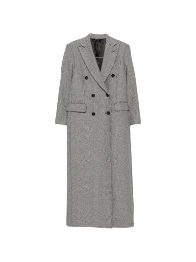 Eraldo Herringbone Double-breasted Coat In Gray
