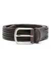 Eraldo Leather-trim Interwoven Belt In Black