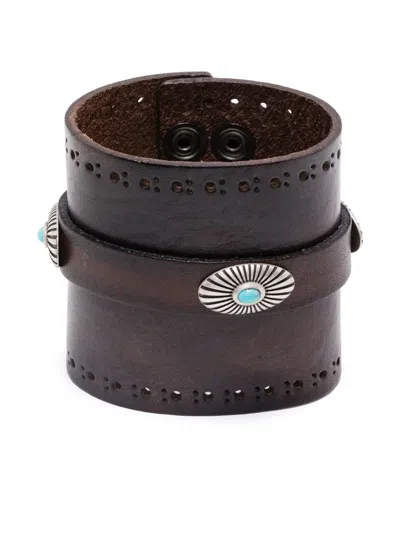 Eraldo Leather Bracelet In Brown