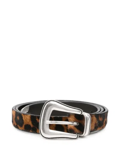Eraldo Leopard-print Buckle-fastening Belt In Brown