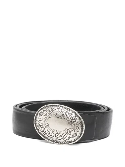Eraldo Oval-buckle Belt In Black