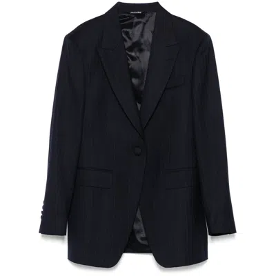Eraldo Pinstriped Blazer In Blue