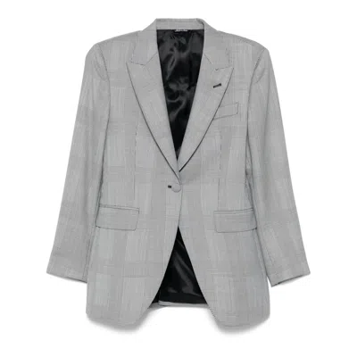 Eraldo Prince Of Wales-pattern Blazer In Gray