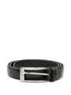 Eraldo Rectangular-buckle Leather Belt In Black