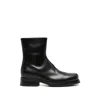 Eraldo Side-zip Leather Boots In Black