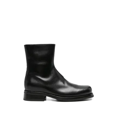 Eraldo Side-zip Leather Boots In Black