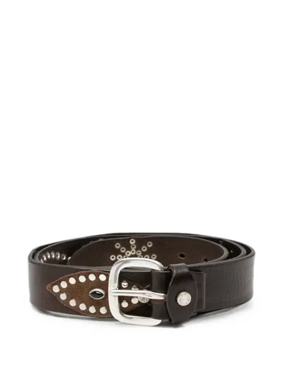 Eraldo Stud-embellished Leather Belt In Black