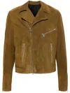 Eraldo Suede Biker Jacket In Brown