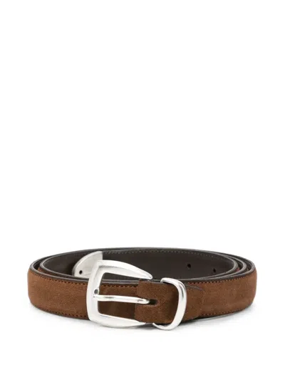Eraldo Suede Buckle-fastening Belt In Brown