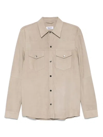 Eraldo Suede Shirt In Neutrals