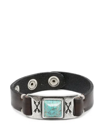 Eraldo Turquoise-embellished Leather Bracelet In Multi