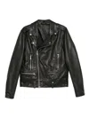 Eraldo Zip-up Biker Jacket In Black
