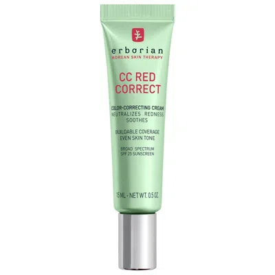 Erborian Cc Red Correct Green Color-corrector Spf 25 To Cover Redness, With Korean Centella Asiatica Extract 