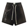 Ercole Studio Black Victorian Chain Denim Short In Black