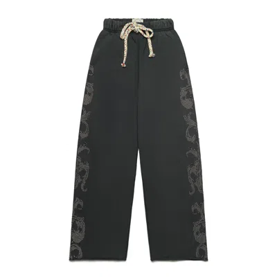 Ercole Studio Studded Sweat Pants Black In Animal Print