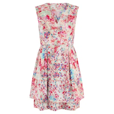 Pre-owned Erdem 2010  Digital Floral Print Sheath Dress In Beige