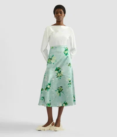 Erdem A-line Midi Skirt In Green