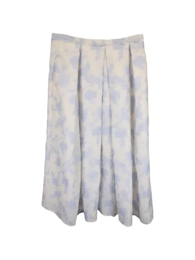 Pre-owned Erdem Abstract-pattern Midi Skirt In Neutral
