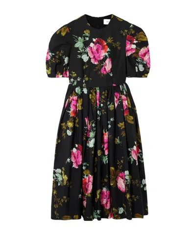 Erdem A-line Faille Midi Dress In Black